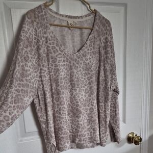 White Crow Animal Print Long Sleeve Top